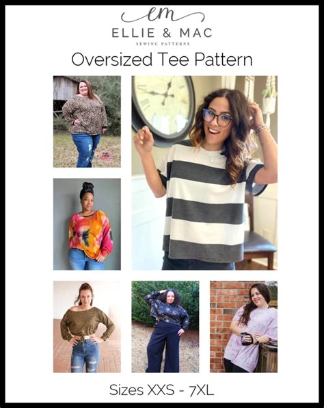 adult oversized tee patterns.